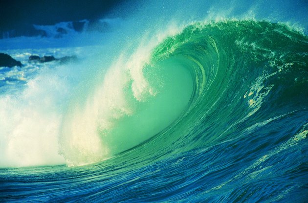Underside of breaking wave