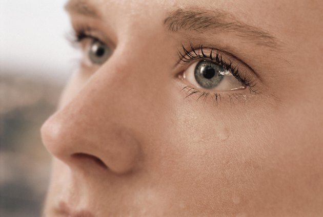 Woman with Watery Eyes Close-up