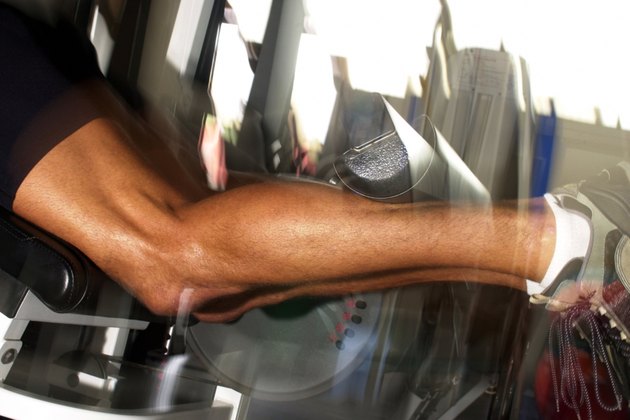 Man doing leg curls
