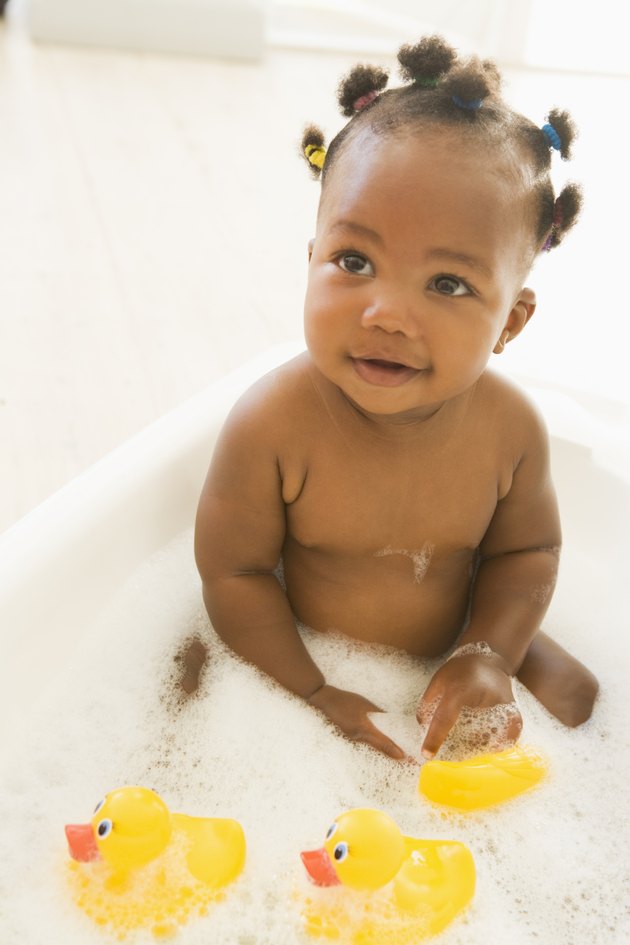 Baby in bubble bath