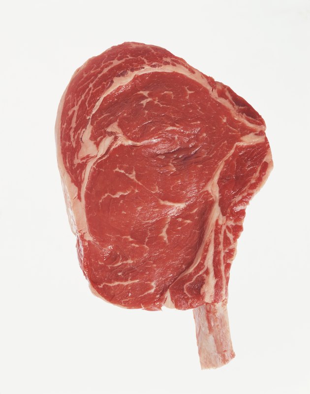 Elevated View of a Raw Piece of Beef