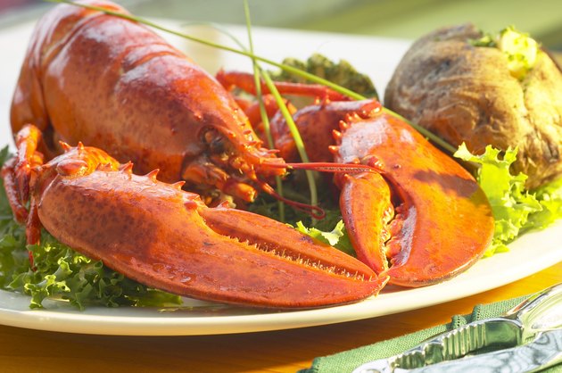 Lobster with baked potato