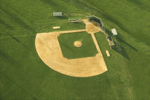 Aerial view of baseball diamond