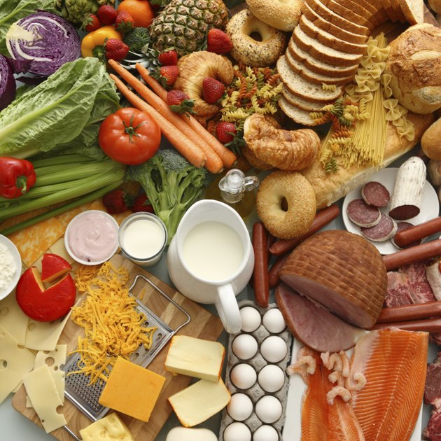 Large group of foods