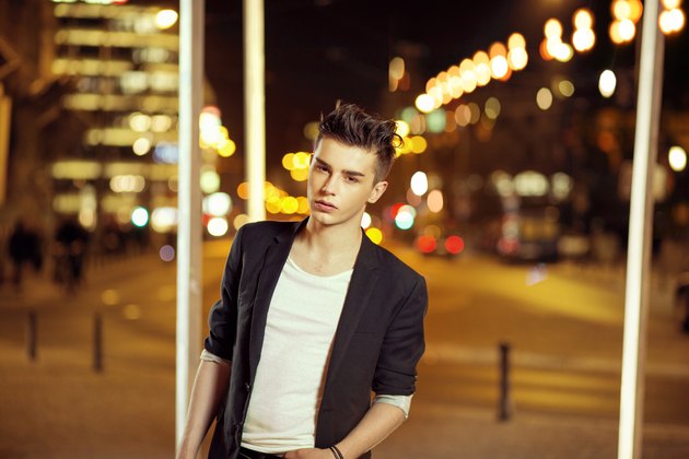 Young handsome man with trendy hairstyle