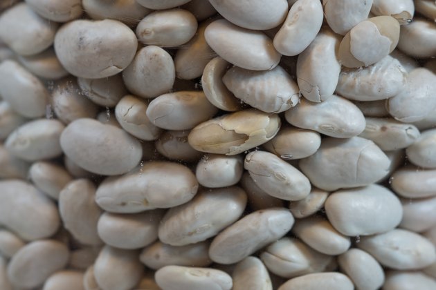 Lima beans in a glass jar