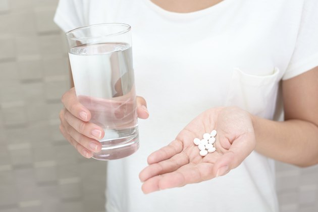 Woman who drinks supplements