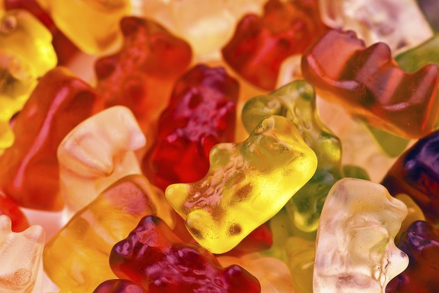 lot of gummy bear shaped transparent