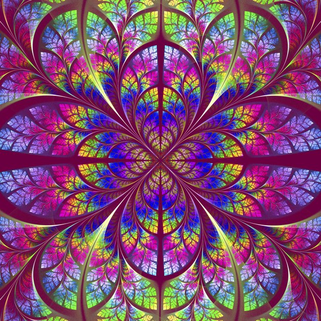 Multicolor fabulous fractal pattern. Collection - tree foliage.