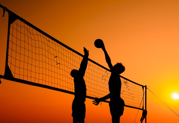 beach volleyball silhouette