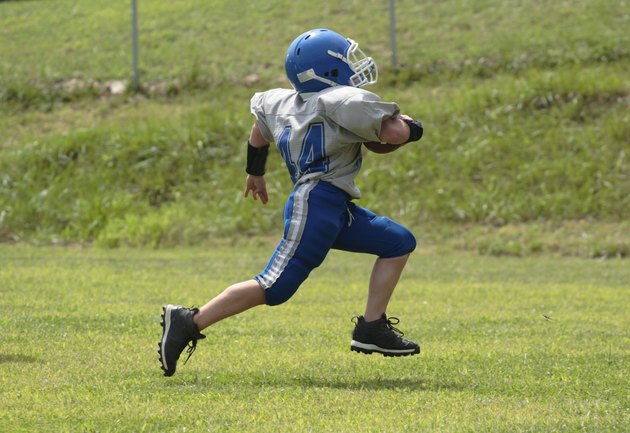 Youth Teen Football Player Touchdown