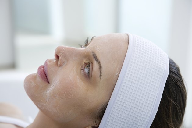 Woman having chemical peel