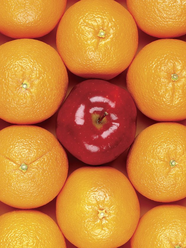 Oranges and an apple