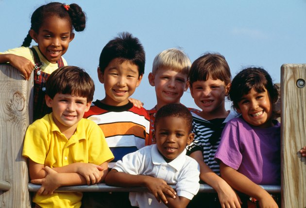 Children posing outdoors