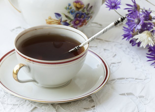black tea at antique cup
