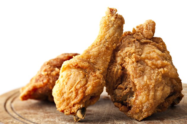 Fried chicken on cutting board