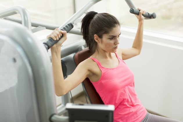 Woman training in the gym
