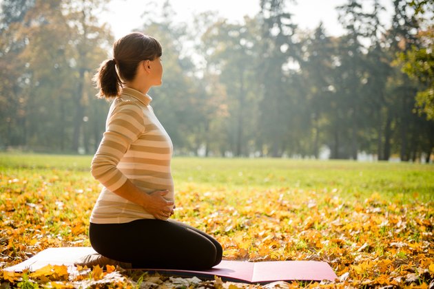 Healthy pregnancy - exercising outdoor