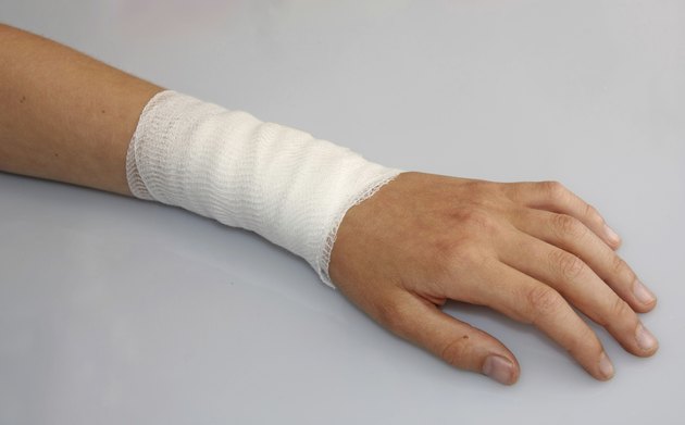 bandaged arm of a child