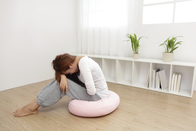 woman with stomach ache