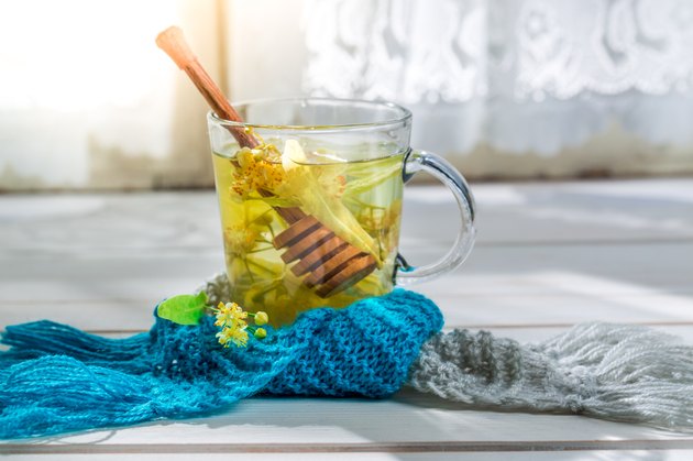 Healthy linden tea with honey