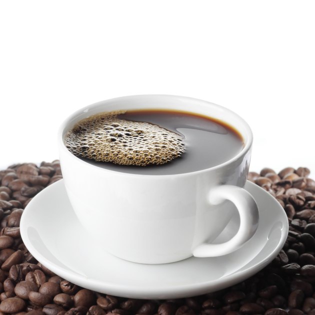 Coffee cup and beans