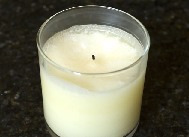 soy candle in glass container