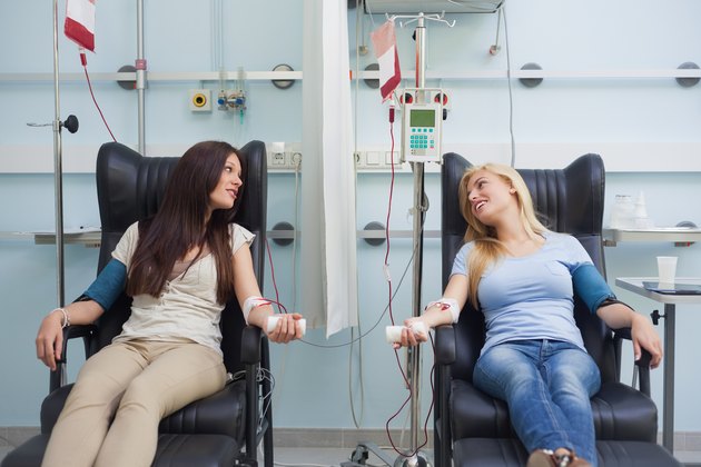 Patient talking to another patient