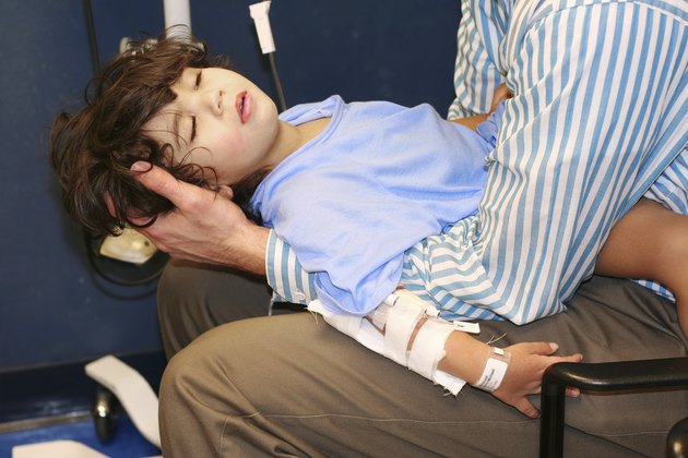 Worn out little boy in ER
