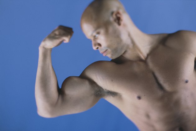 Man flexing muscles