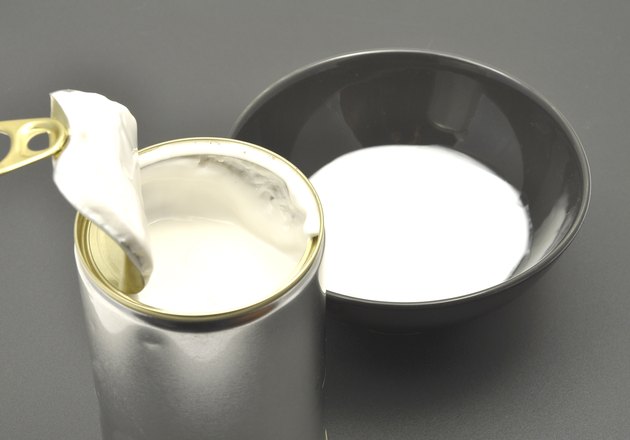Detailed and colorful image of tin can with coconut milk