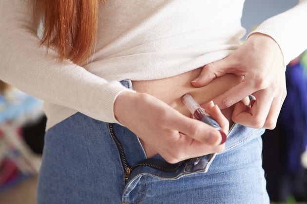 Female Diabetic Injecting Themselves With Insulin