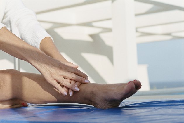 Woman stretching outdoors
