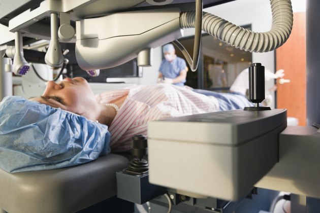 Patient undergoing LASIK surgery