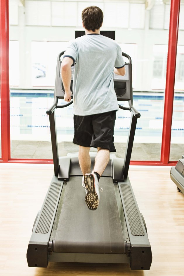 Man running on treadmill