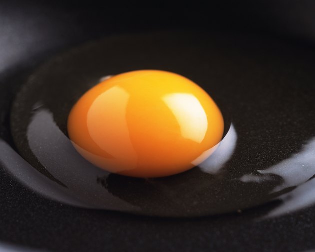 Raw Egg on the Frying Pan, Close Up