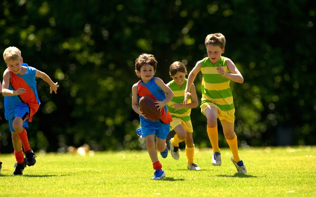 Young player running from his opposition