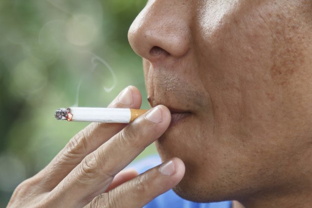 smoking cigarette