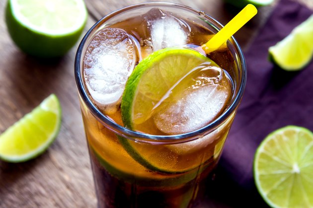 Rum and cola Cuba Libre drink