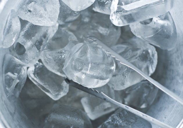 Ice in bucket.