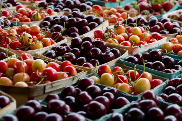 Cherries in Basket at Market