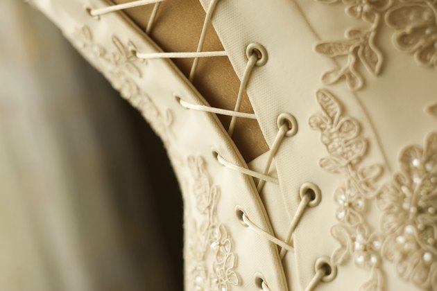 Lace on a brides dress
