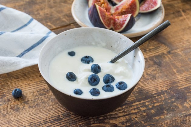 Healthy breakfast with yogurt and berries