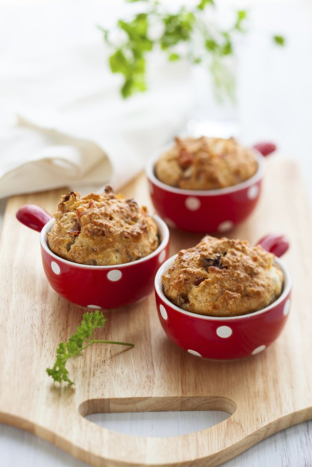 "Ham, cheese and tomato muffins"