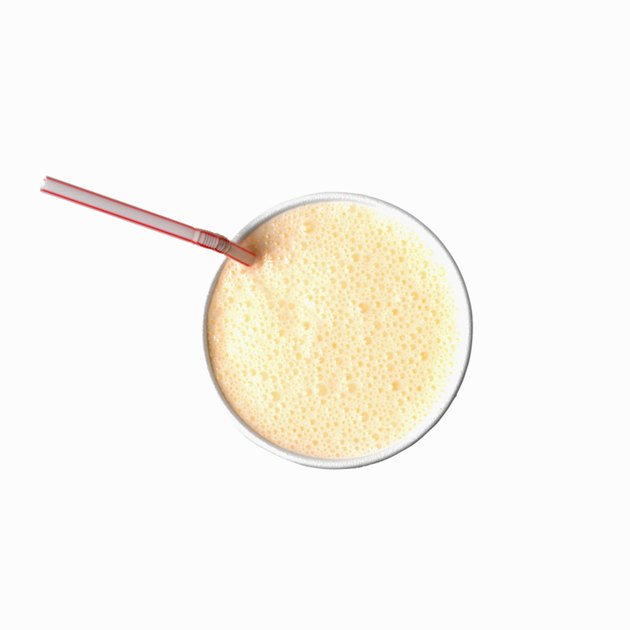 Close-up of vanilla milkshake