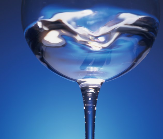 Water swirling in a wineglass