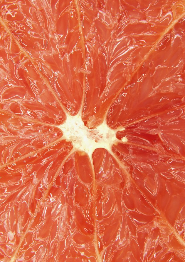 Sliced grapefruit close-up