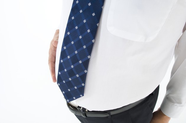Overweight businessman with a pot belly