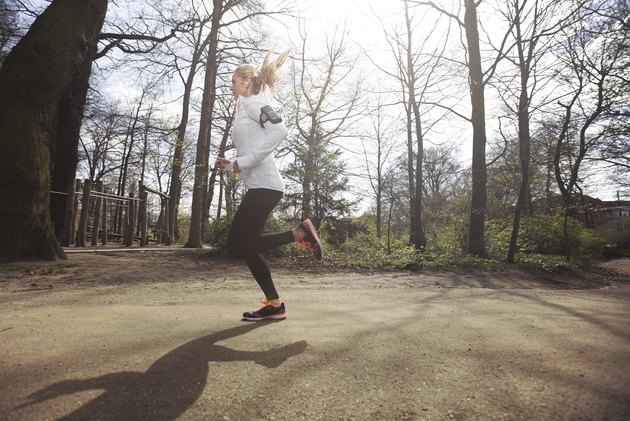 Female athlete training outdoor