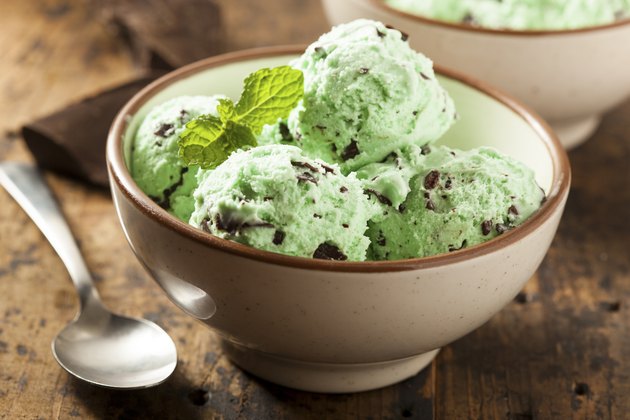 Organic Green Mint Chocolate Chip Ice Cream